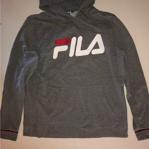 FILA Lightweight Hoodie Mens Size Large Gray Colour